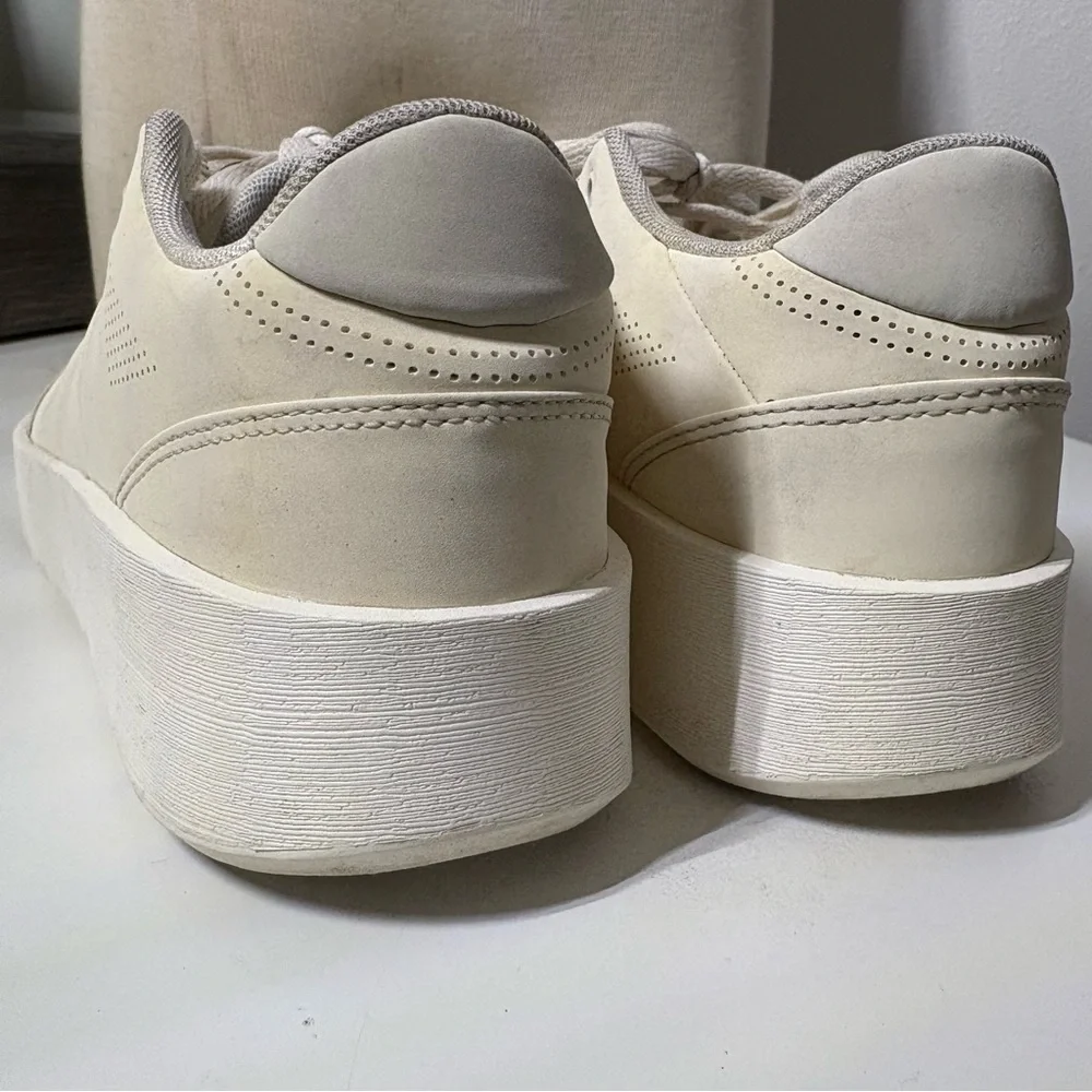 Adidas Cream Platform Sneakers with Suede Finish